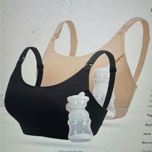 Women's Nursing Bra Set - Black and Tan